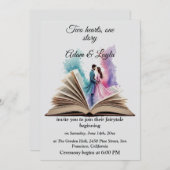 Märchen Buch Eins Geschichte Wasser Hochzeits Einl Einladung (Vorne/Hinten)