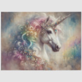 Märchen Einhorn Regenbogen Wasserfarbe Decoupage  Seidenpapier (Vorderseite)