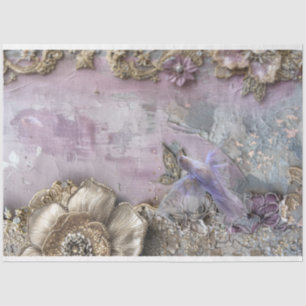 Märchen-Fantasia Majestätischer Vogel Lavendelblau Seidenpapier
