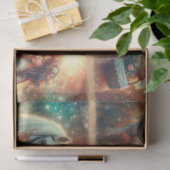 Märchen-Fantasy-Einhorn-Dekupage mit Mädchen Seidenpapier (Geschenk)