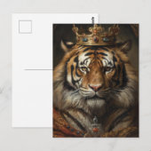 Märchen Fantasy Tiger mit einer Krone Postkarte (Vorne/Hinten)