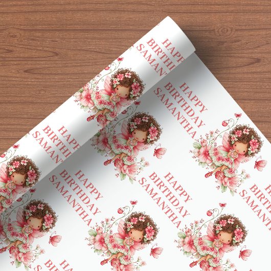 Märchen Fee Mädchen Erröten Blumen Geburtstag Verp Geschenkpapier