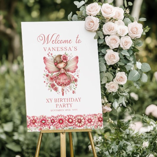 Märchen Fee Mädchen Erröten Blumen Geburtstag Will Poster