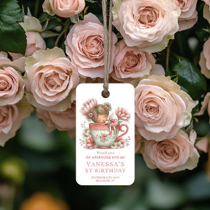 Märchen Fee Mädchen Erröten Florales Geburtstagsge Geschenkanhänger