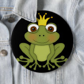 Märchen-Frosch-Prinz mit Krone Button (Beispiel)