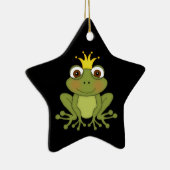 Märchen-Frosch-Prinz mit Krone Keramikornament (Rechts)