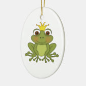 Märchen-Frosch-Prinz mit Krone Keramikornament (Links)