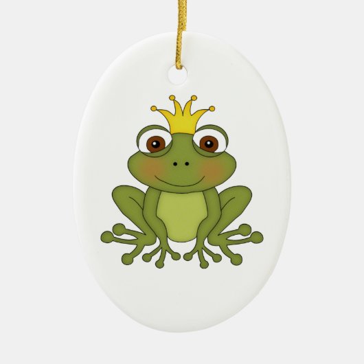Märchen-Frosch-Prinz mit Krone Keramikornament (Vorne)
