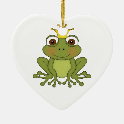 Märchen-Frosch-Prinz mit Krone Keramikornament (Vorne)