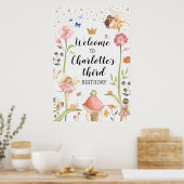 Märchen-Geburtstags-Hintergrundposter Poster (Küche)