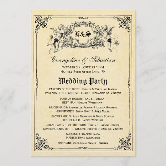 Märchen-Geschichtenbuch-Hochzeitsprogramme Programm (Vorderseite)