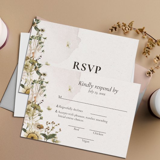 Märchen getrocknete Blumen RSVP Karte