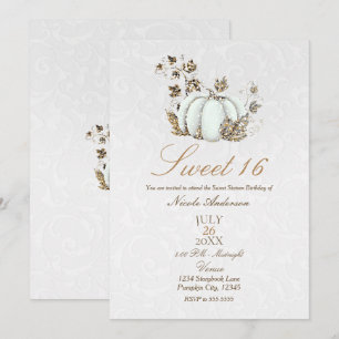 Märchen Gold Weiß Kürbis Feenmärchen Sweet 16 Einladung