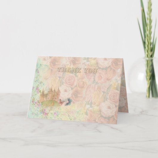 Märchen-Hochzeits-Gewohnheit danken Ihnen Dankeskarte (Vorderseite)