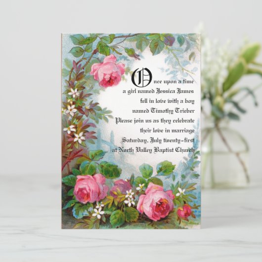 Märchen-Hochzeits-Mitteilung Einladung (Stehend Vorderseite)