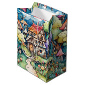 Märchen im Märchenwappenpapier Mittlere Geschenktüte (Vorderseite Schrägansicht)