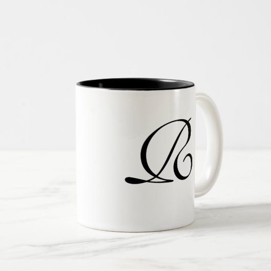 Märchen in der Mit Monogramm Tasse Schwarz (VorderseiteRechts)