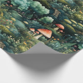 Märchen in Fairyland Mushroom House Green Orange Geschenkpapier (Ecke)
