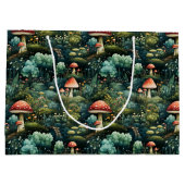 Märchen in Fairyland Mushroom House Green Orange Große Geschenktüte (Rückseite)