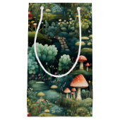 Märchen in Fairyland Mushroom House Green Orange Kleine Geschenktüte (Vorderseite)