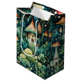 Märchen in Fairyland Mushroom House Green Orange Mittlere Geschenktüte