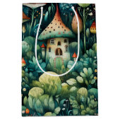 Märchen in Fairyland Mushroom House Green Orange Mittlere Geschenktüte (Vorderseite)