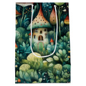 Märchen in Fairyland Mushroom House Green Orange Mittlere Geschenktüte (Rückseite)