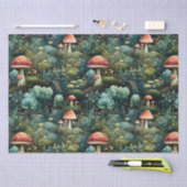 Märchen in Fairyland Mushroom House Green Orange Seidenpapier (Handwerk)