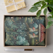 Märchen in Fairyland Mushroom House Green Orange Seidenpapier (Geschenk)