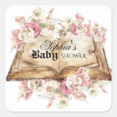 Märchen-Königliches Babyshower Quadratischer Aufkleber (Vorderseite)