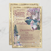 Märchen Märchen Kristallkugel auf Gold Einladung (Vorne/Hinten)