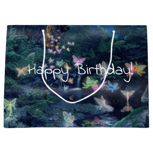 Märchen-Party-Geburtstag Große Geschenktüte (Vorderseite)