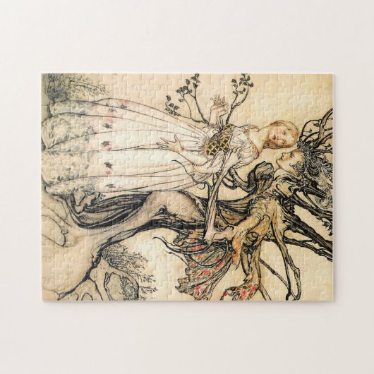 Märchen-Prinzessin-und Baum-Elf-Puzzlespiel Puzzle (Horizontal)