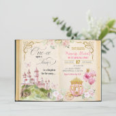 Märchen-Prinzessin zum ersten Geburtstag Einladung (Stehend Vorderseite)