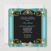 Märchen Quinceanera 15. Geburtstag Aquamarin Blue Einladung (Rückseite)