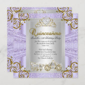 Märchen Quinceanera 15. Geburtstag Lavender Einladung (Vorne/Hinten)