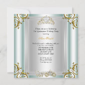 Märchen Quinceanera 15. Geburtstag Mint Blau Einladung (Rückseite)