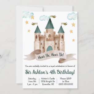 Märchen, Schloss, Ritter, Geburtstagsparty Einladung