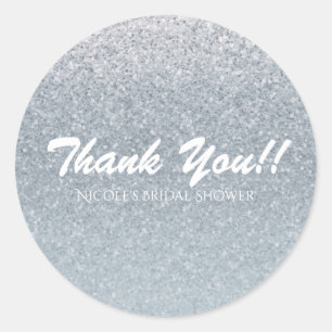 Märchen-Silber-Glitter-Funkel-Partygeschenk-Glamou Runder Aufkleber
