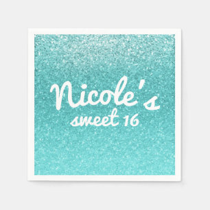 Märchen-Silber-Glitter-Funkel-Partygeschenk Glamou Serviette