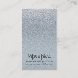 Märchen Silber Glitter Glam Schimmer Chic Glitzy Empfehlungskarte