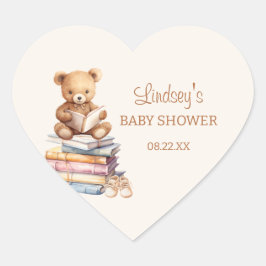 Märchen-Teddybär-Boho-Baby-Party Herz-Aufkleber
