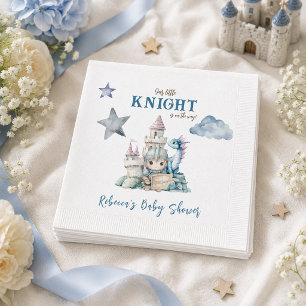 Märchen Traumhafter Drache Blau Ritter Baby Shower Serviette