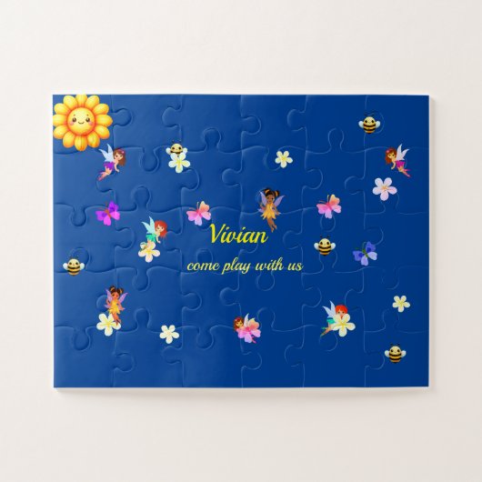Märchen und Blume Puzzle, personalisierter Name Puzzle (Horizontal)