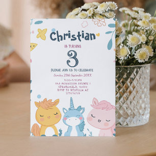 Märchen und niedliche Tiere Geburtstagsparty Einladung