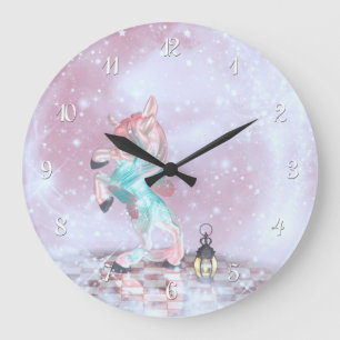 Märchen-Unicorn Große Wanduhr