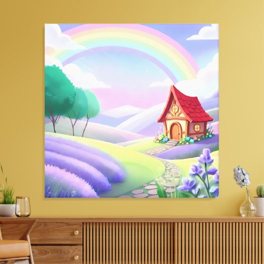 Märchen unter dem Regenbogen Leinwanddruck