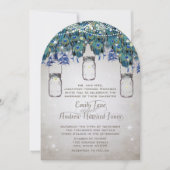 Märchen unter dem Sternwald Mason Jar Peacock Einladung (Vorderseite)