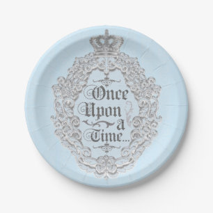 Märchen Vintage Es war einmal Blaue Platten Pappteller