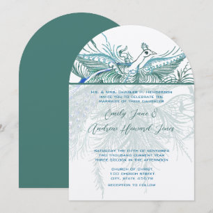 Märchen Vintage Pfau Liebesvögel Hochzeit  Einladung